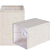 GOSO Beige Oatmeal Square Lamp Shade Set of 2 Small,UNO Fitter Type,L6.3