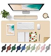 Large Desk Pad 35.4" x 17", Non-Slip Desk Mat with PU Leather & Natural Cork, Waterproof Writing ...