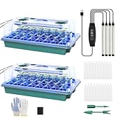 joyhalo Seed Starter Tray with Grow Light, 2 Pack 80 Cells, Thicken Plant Starter Kit with Humidi...