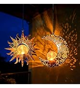 Amugmilk Solar Hanging Lights Outside,2 Pack Lanterns Outdoor Waterproof, Garden Art Decorations ...