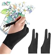 Mixoo Artists Gloves 2 Pack - Palm Rejection Gloves with Two Fingers for Paper Sketching, iPad, G...