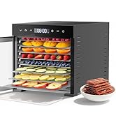 OLIXIS Food Dehydrator Machine, 500W Jerky Dehydrators with 8 Stainless Steel Large Trays, 185°F ...