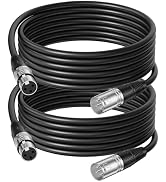 Tnlaile 2 Pack 25ft XLR Cables (Male to Female), Heavy-Duty Metal Connectors, Premium OFC Microph...