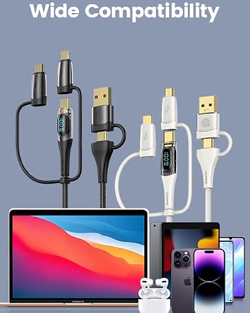 100W usb c to multi charging cable with led display