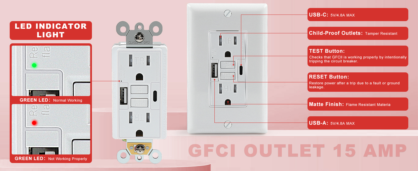 GFCI Outlet 15 Amp