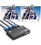 MT-VIKI HDMI Splitter 4K@60Hz, HDMI Splitter 1 in 2 Out, RGB 4:4:4, HDMI2.0b, HDCP2.2, 18Gbps, Fu...