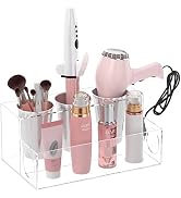 HIIMIEI Hair Tools Organizer Clear Acrylic Hair Dryer Holder Countertop Blow Dryer Stand Storage ...