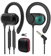 3.5mm Wired Earbuds Open Ear Headphones 5FT Earphone for PC with Mic Black | Over Ear for Chromeb...