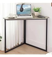 VECELO Corner Desk,Office Tables for Living Room for Small Space Triangle Computer Desk with Stee...