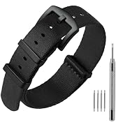 ANNEFIT Military Nylon Watch Band for Men Women, Replacement Watch Straps 18mm 20mm 22mm with Sil...