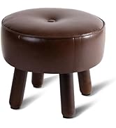 oakvivo Small Foot Stool Ottoman, Round Pouf Foot Rest, Footstool Ottomans with Rubber Legs Under...