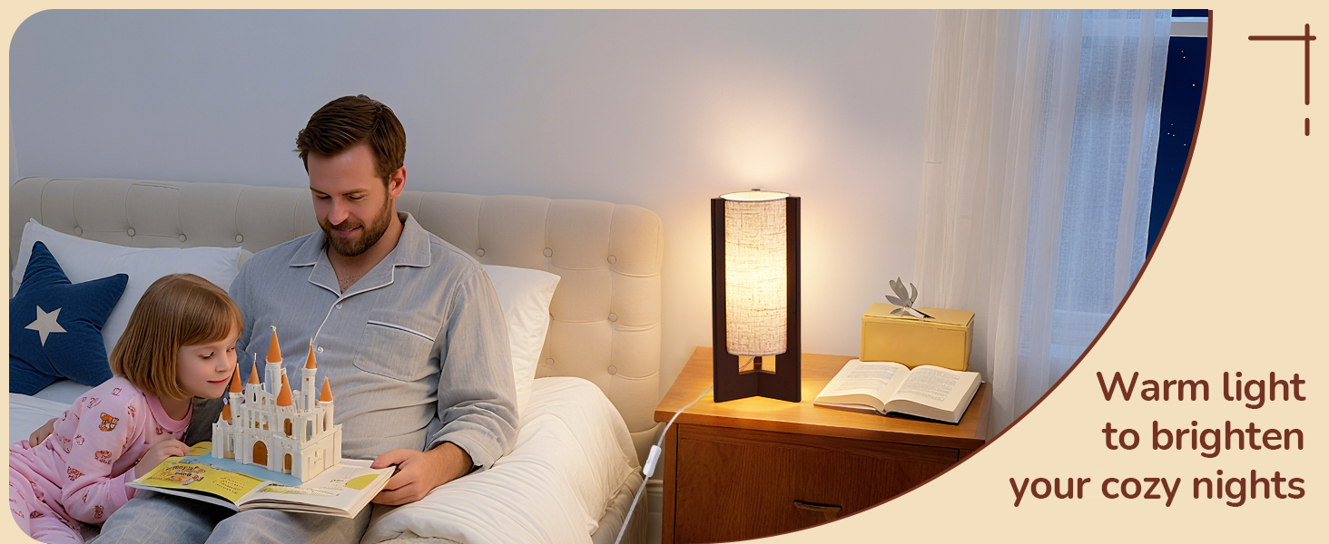 Small Wood Table Lamp for Bedroom