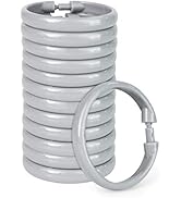 Qulable Shower Curtain Rings-12 Pack- Plastic Shower Curtain Hooks O-Shaped Rings Hook Glide Easi...