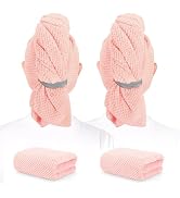 BEoffer 2 Pack Microfiber Hair Towel - 41 x 24 inches Super Soft, Absorbent, Fast Drying Without ...