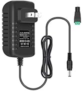 12V Power Supply, 12 Volt 2A 24W DC Power Supply, Black LED Power Adapter, AC 110V to 12V Wall Mo...