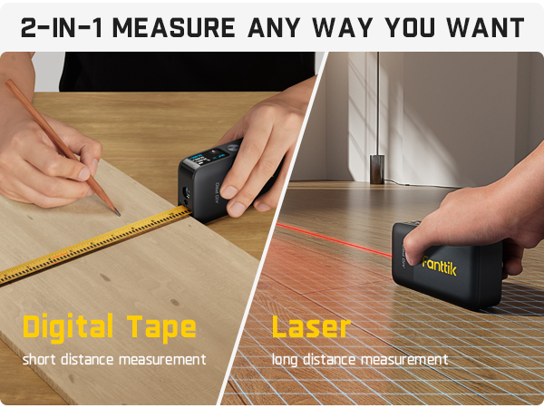 Fanttik A10 Pro 2-in-1 Digital Laser Tape Measure with HD IPS Color Display