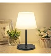 LUTEC Shower Lamp Waterproof, 6000mAh Rechargeable Cordless Table Lamp with 3 Color Temps and Ste...