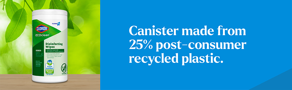 Canister made from 25% post-consumer recycled plastic