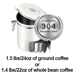 The material and capacity of coffee canister