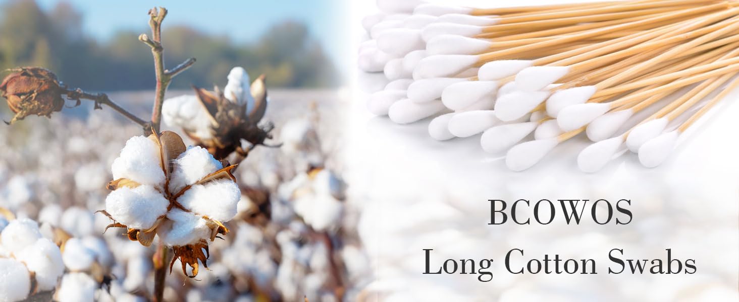 Bcowos Long Cotton Swabs
