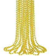 SHAOQINLIN 12 Pcs 33 Inch Metallic Bead Necklaces, Mardi Gras Beads Necklace St. Patrick's Day Be...