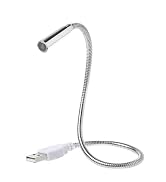 Silver USB Flexible Light Gooseneck Led Glowing Lamp Laptop Computers Studying for Office Working...