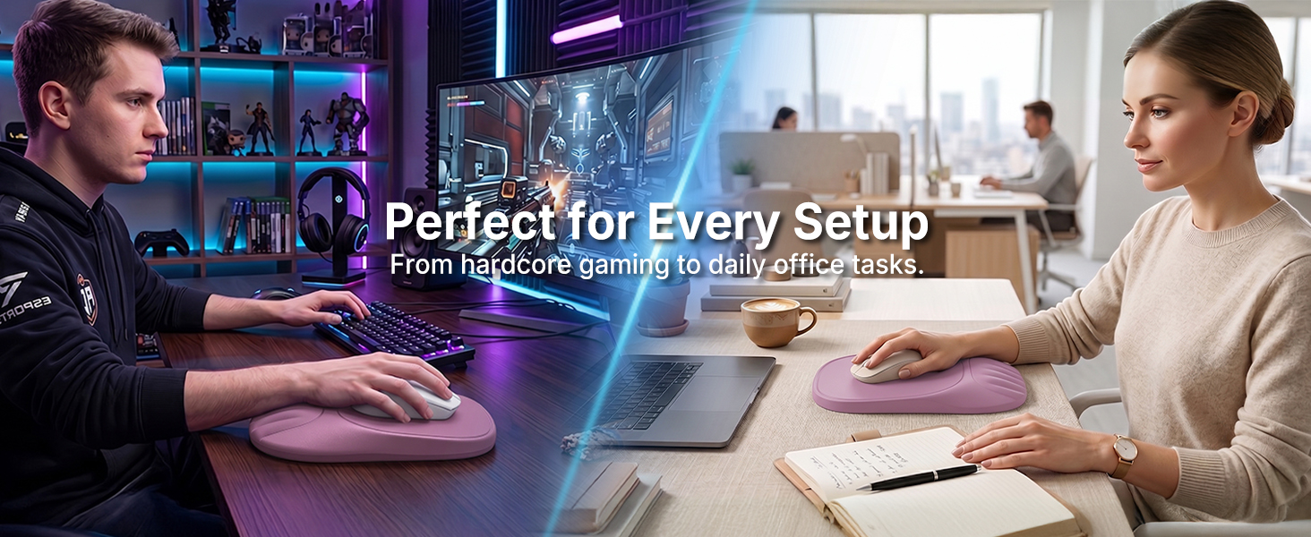 black gaming mouse pad daily work ergonomic desk accessories setup
