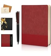 TSFPapier A5 Lined Notebook with Pen & Gift Box 216 Pages PU Leather Journals for Women Men 100GS...