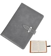 CRASPIRE A5 Leather Notebook Cover Gray Waterproof Envelope Folder Refillable Notebook Business B...
