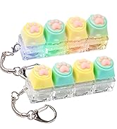 2 Pcs Keyboard Fidget Toy Light Up, Cute Clicky Keyboard Fidget Clicker Keychain, Cat Paw Key But...
