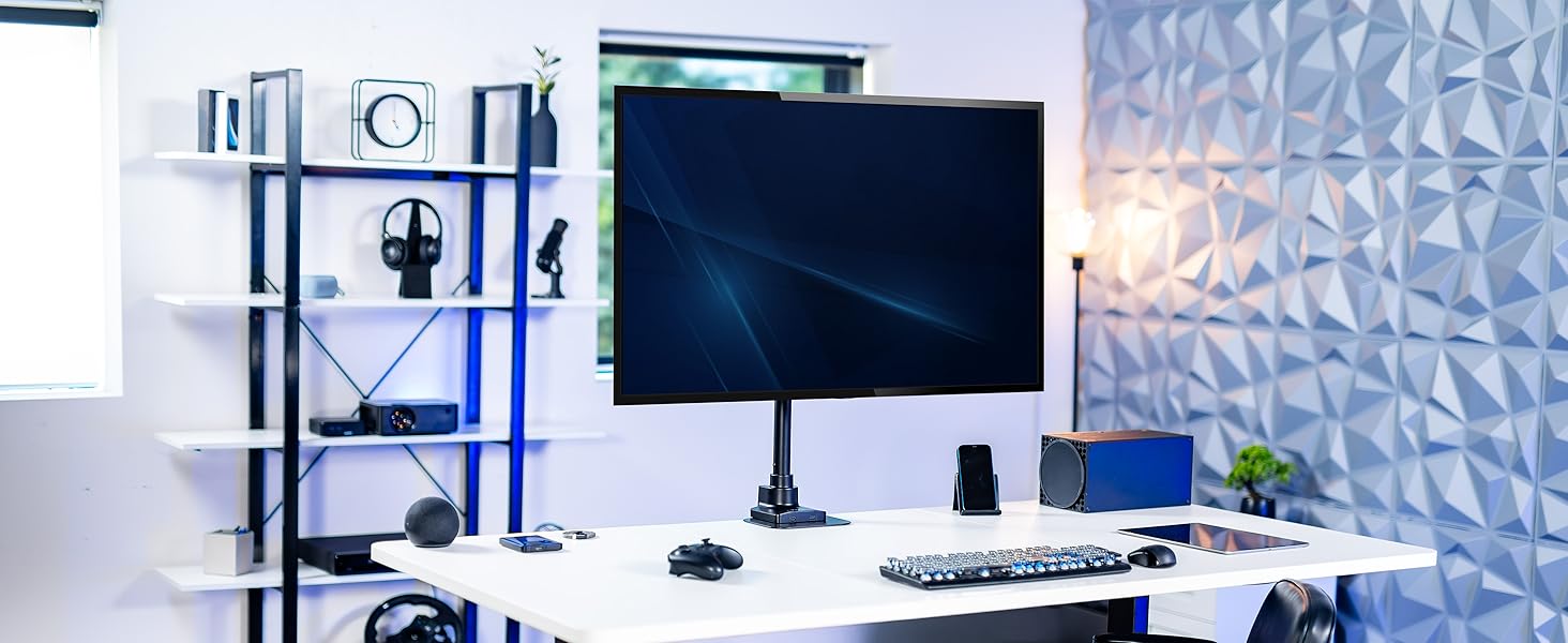 ultrawide monitor mount single arm heavy duty tilt swivel rotate desk clamp vesa adjustable