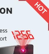 GOLOZA Projection Alarm Clock, Digital Clock with Modern Curved Design 180° Rotatable Projector, ...