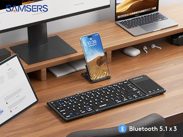 Foldable Bluetooth keyboard with touchpad