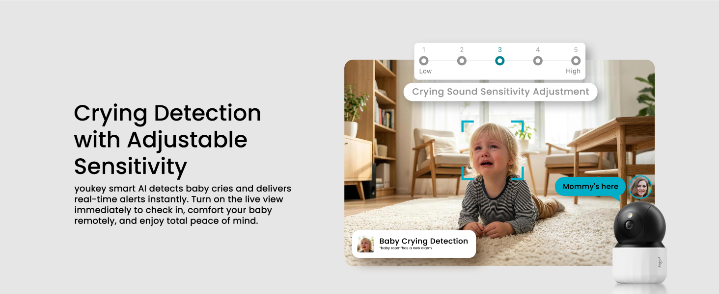 youkey Baby Camare with Crying Detection