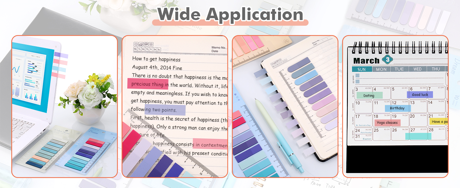 2000Pcs Sticky Tabs with Ruler