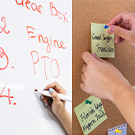 corkboard and whiteboard