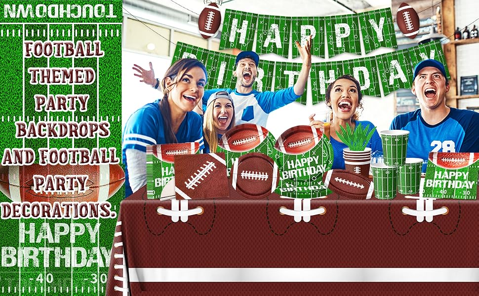 Football Plates Napkins Tablecloth