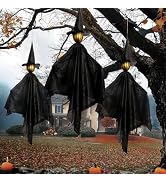 Bunny Chorus Halloween Decorations Outdoor, 3Pcs Spooky Lighted Witch Halloween Decor, Scary Hang...