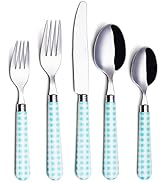 ANNOVA Silverware Set 20 Pcs Stainless Steel Cutlery Color Handle Flatware - 4 x Dinner Knife; 4 ...