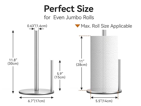 It has Perfect size for even Jumbo Rolls