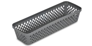grey plastic organizer tray is also available in white