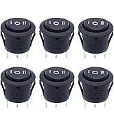 Twidec/6Pcs Rocker Switch 3 Pins 3 Position ON/Off/ON AC 6A/125V 10A/250V SPDT Car Boat Black Roc...