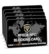 SaiTech IT 5 Pack RFID Blocking Card for Credit Debit ID Card, WM Black | Slim Anti-Theft Contact...