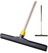 Yocada Floor Squeegee Scrubber Adjustable Telescopic Pole Heavy Duty Household Broom EVA Foam Bla...