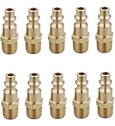 T TANYA HARDWARE Brass 1/4-Inch NPT Male Industrial Air Hose Quick Connect Adapter, Air Coupler a...