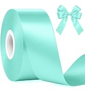 Fullive Mint Blue Ribbon for Gift Wrapping, 1 1/2 Inch 30Yards Ribbons for Crafts, Polyester Soli...