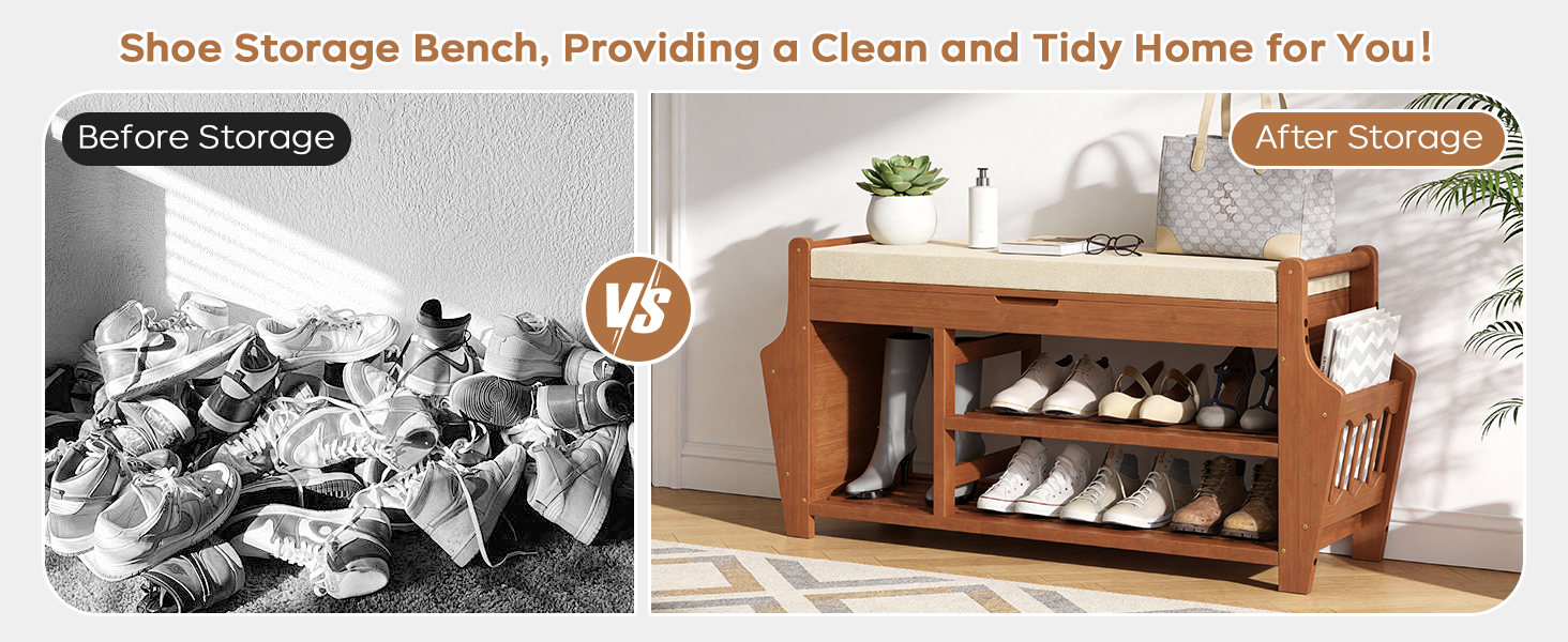 shoe rack bench with storage