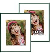 Golden State Art, 11x14 Green Picture Frame with Mat for 8x10 Photo - Set of 2-11x14 Aluminum Fra...