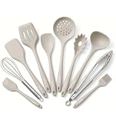 Vayvnt Silicone Kitchen Utensils Set 10 Pieces, Food Grade Cooking Utensil Set for NonStick Cookw...