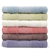 INFICRIME 6 Pack 100% Cotton Wash Cloth, 13x13 Inch Highly Absorbent and Soft Feel Fingertip Towe...